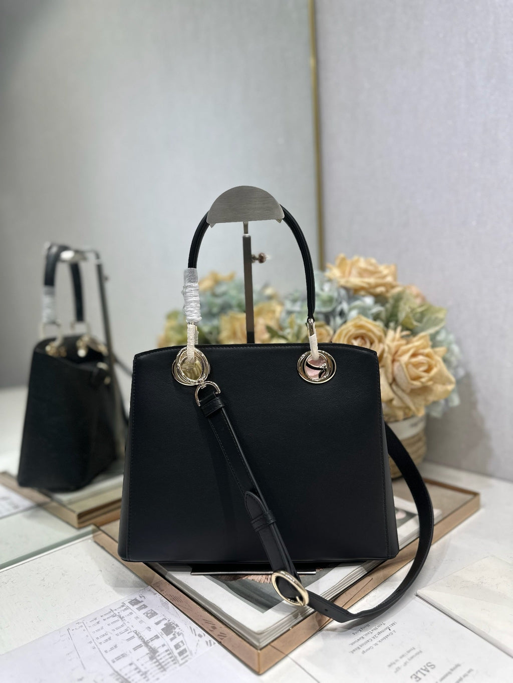 Dior M0737 Cigale top handle bag Black