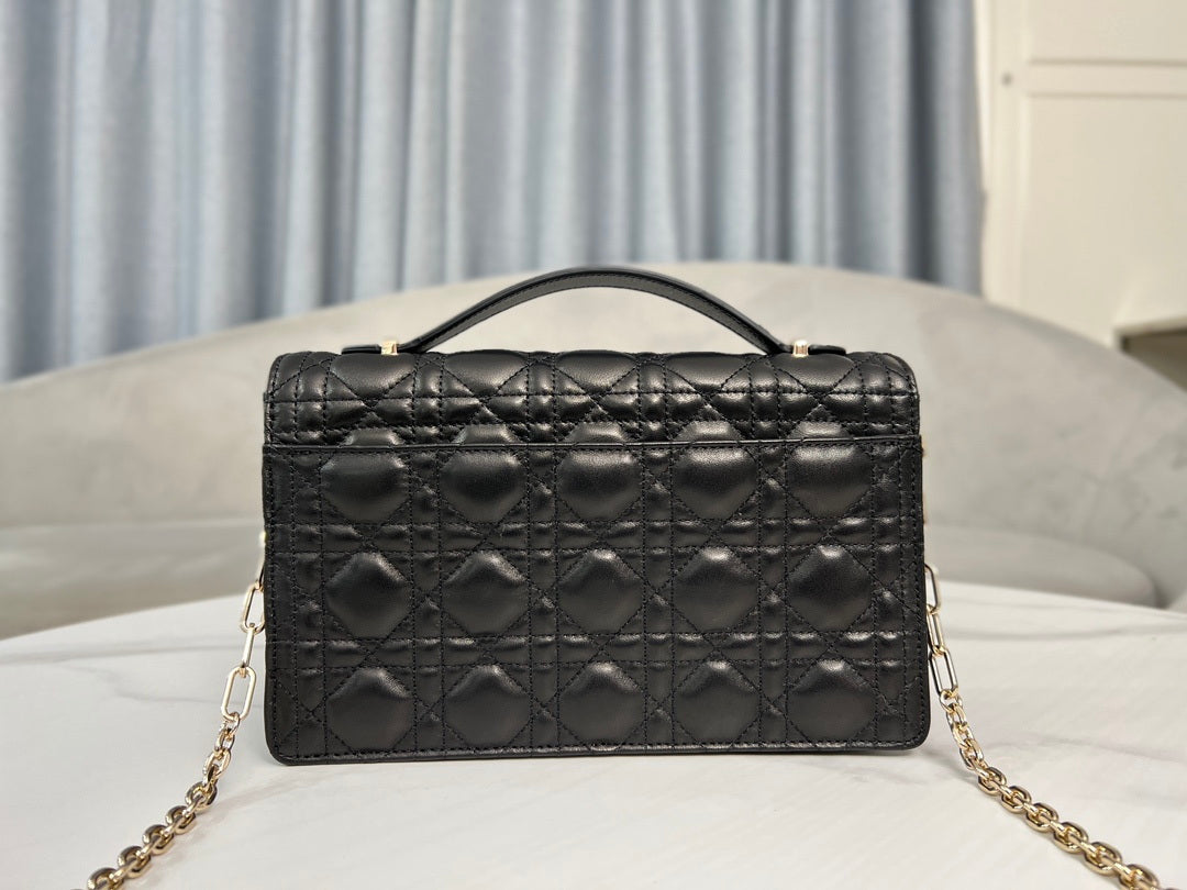 Dior M0997 My Dior Top Handle Bag Black Cannage Lambskin - Default Title - View 3