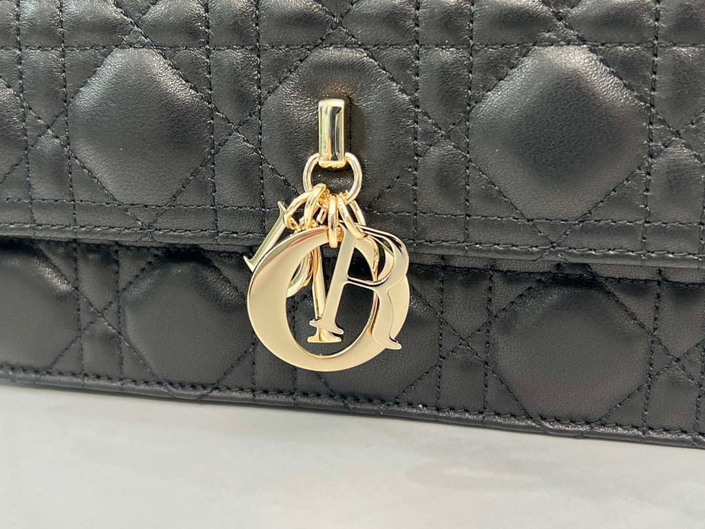 Dior M0997 My Dior Top Handle Bag Black Cannage Lambskin