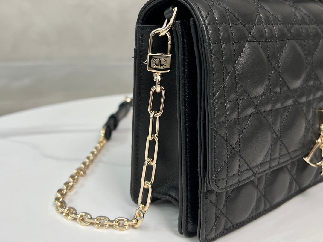 Dior M0997 My Dior Top Handle Bag Black Cannage Lambskin