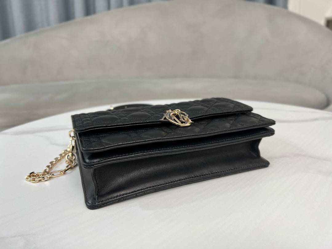 Dior M0997 My Dior Top Handle Bag Black Cannage Lambskin