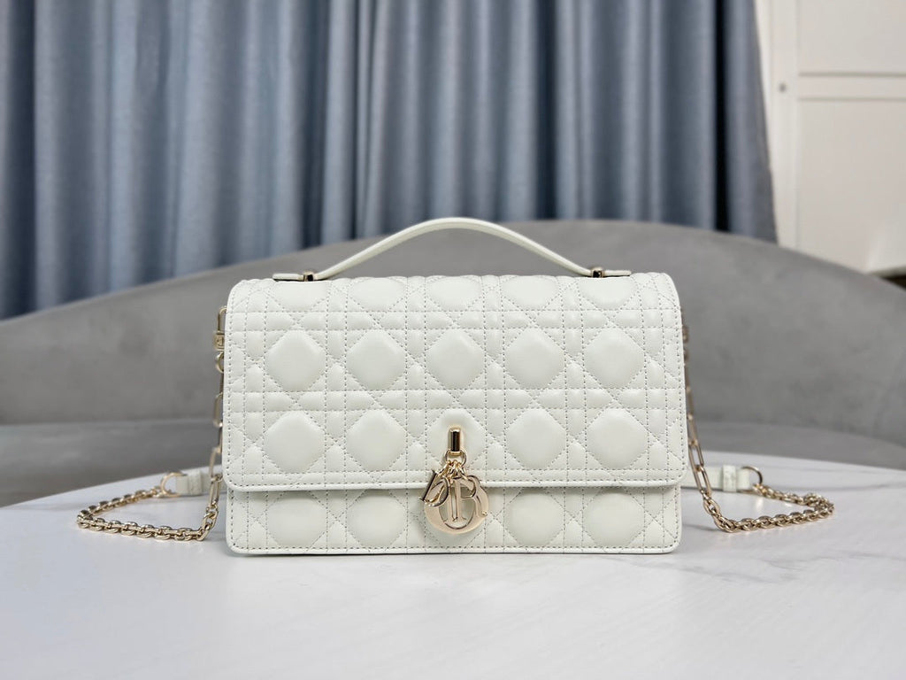 Dior M0997 My Dior Top Handle Bag Latte Cannage Lambskin