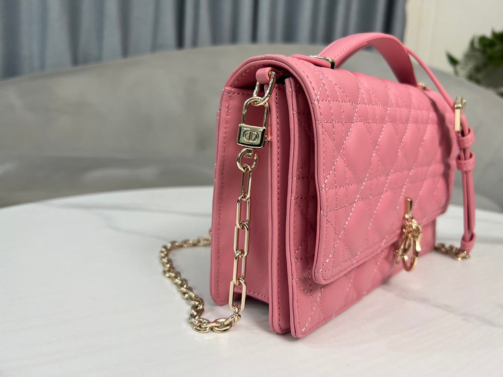Dior M0997 My Dior Top Handle Bag Pink Cannage Lambskin