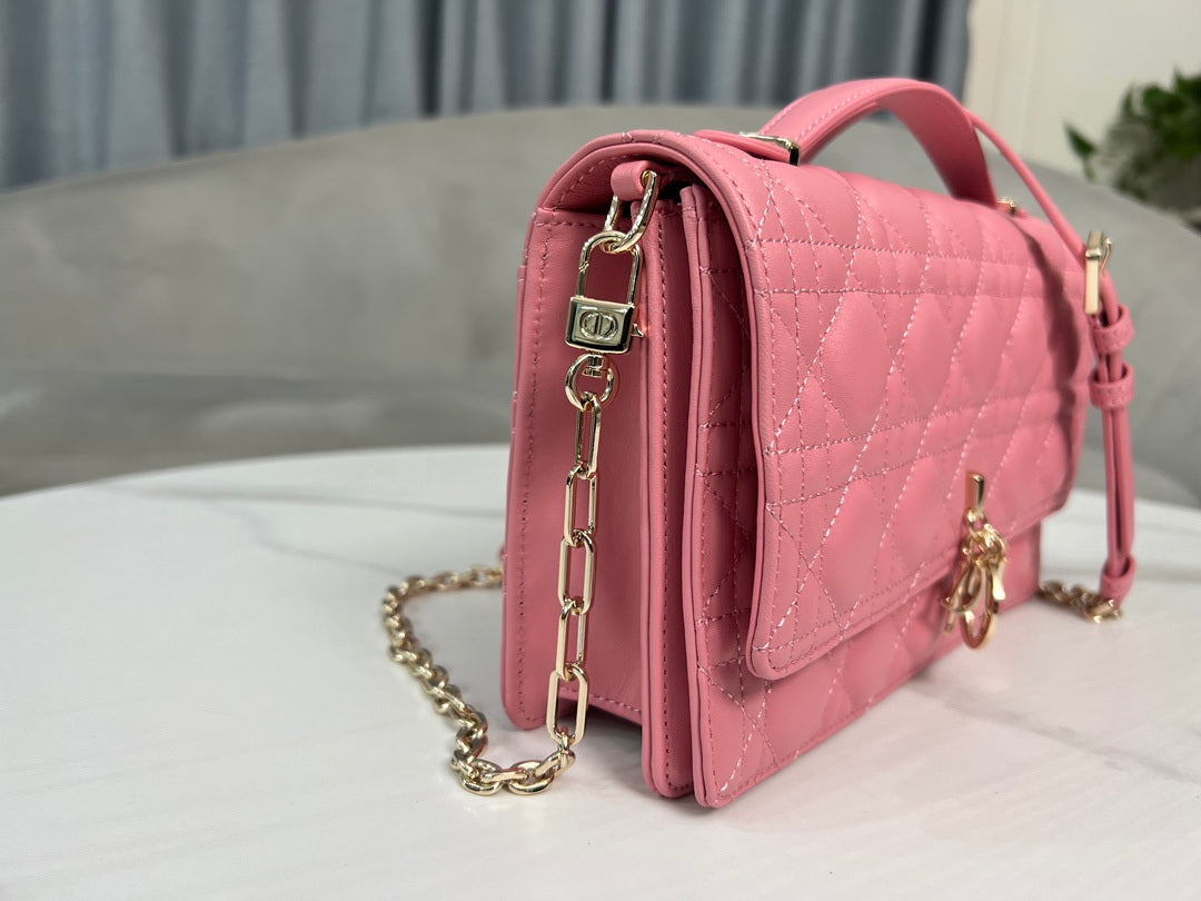 Dior M0997 My Dior Top Handle Bag Pink Cannage Lambskin - Default Title - View 4