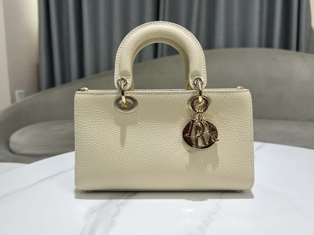 Dior M1151 Small Lady D-Sire My ABCDior Bag Beige Bull Leather