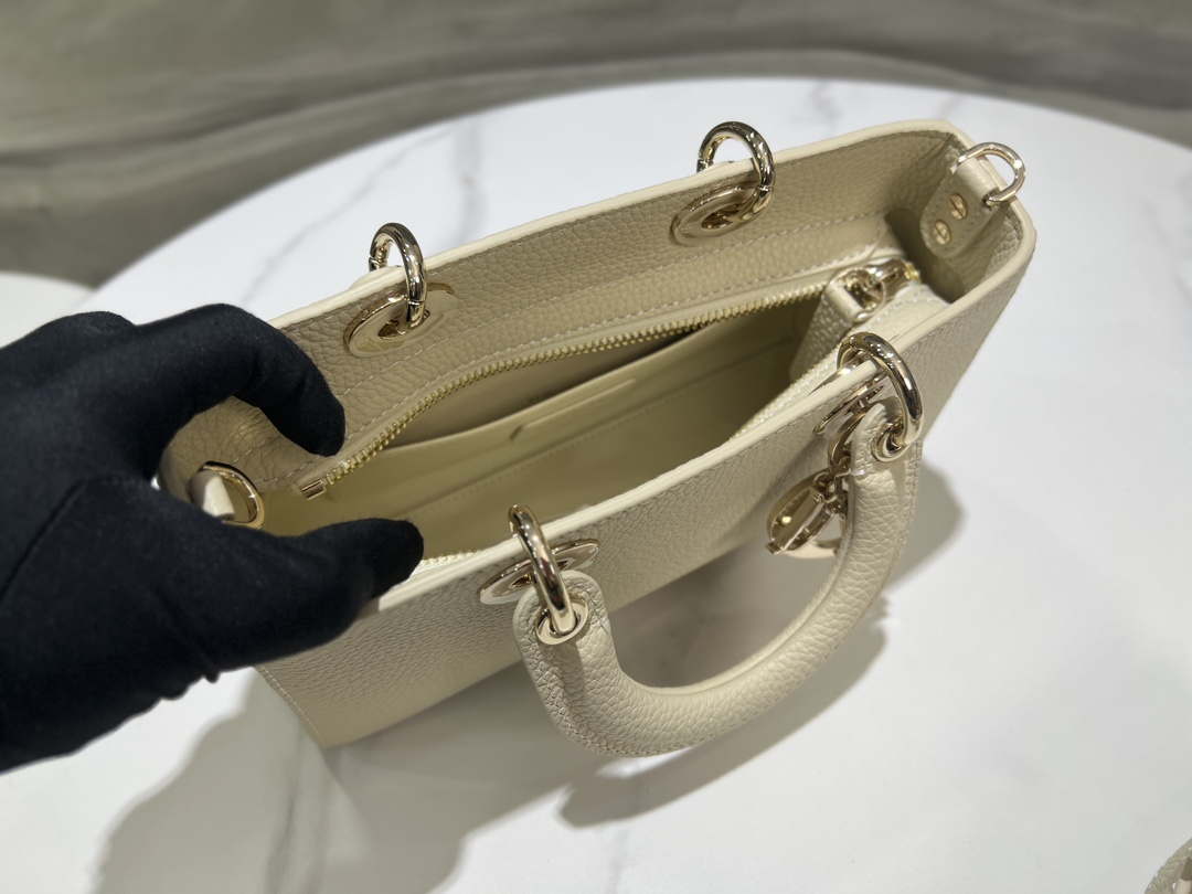 Dior M1151 Small Lady D-Sire My ABCDior Bag Beige Bull Leather - Default Title - View 8