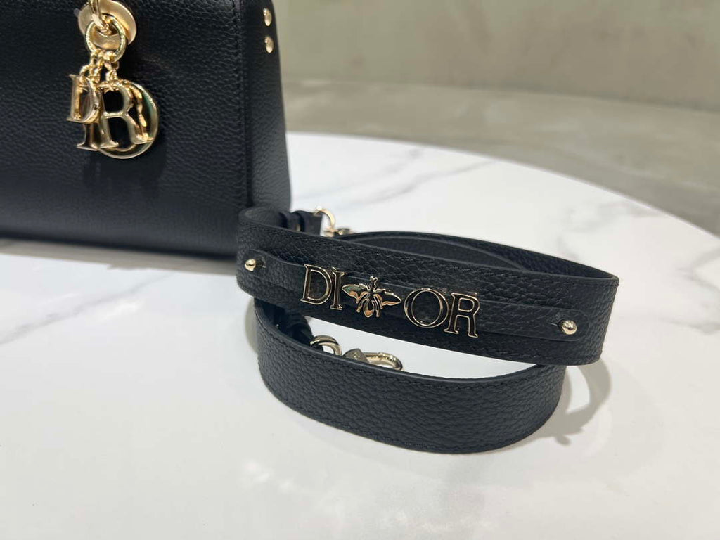Dior M1151 Small Lady D-Sire My ABCDior Bag Black Bull Leather