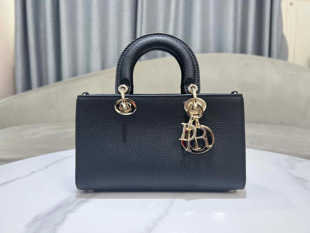 Dior M1151 Small Lady D-Sire My ABCDior Bag Black Bull Leather