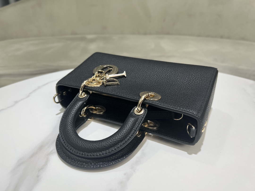Dior M1151 Small Lady D-Sire My ABCDior Bag Black Bull Leather