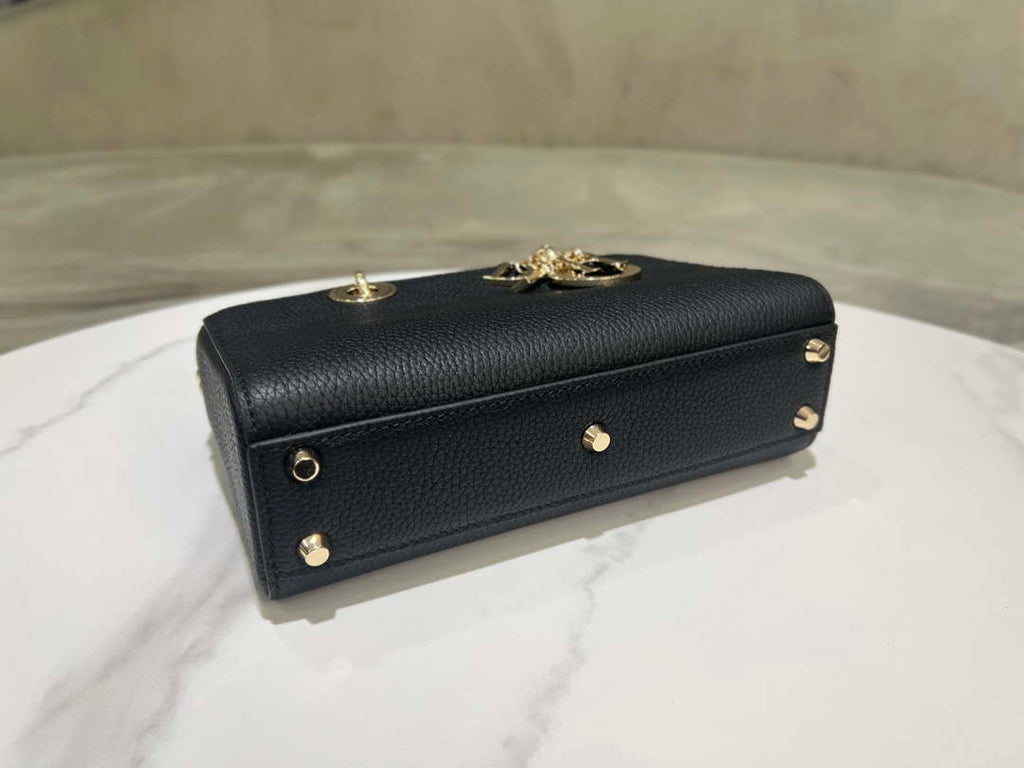 Dior M1151 Small Lady D-Sire My ABCDior Bag Black Bull Leather