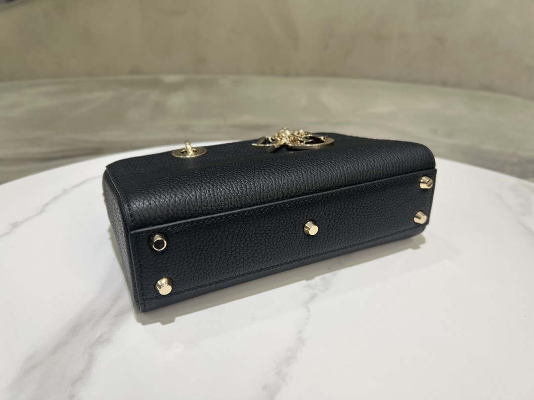 Dior M1151 Small Lady D-Sire My ABCDior Bag Black Bull Leather