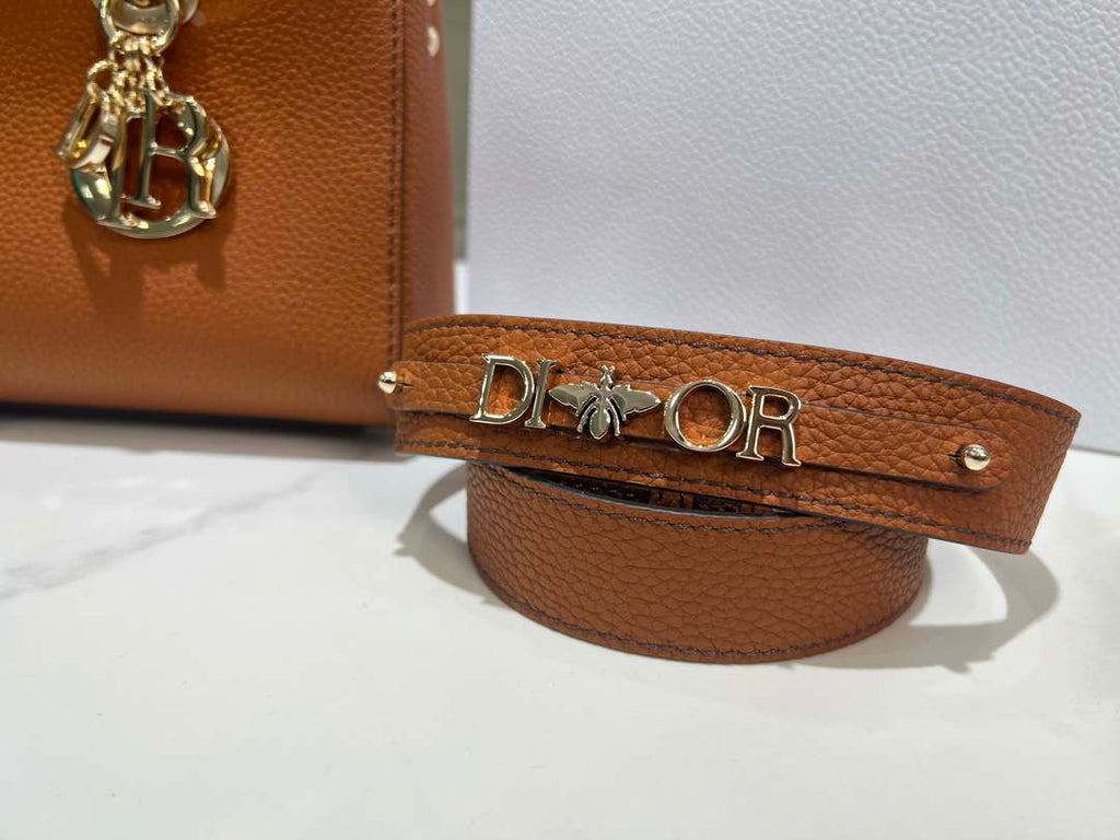 Dior M1151 Small Lady D-Sire My ABCDior Bag Dark Brandy Bull Leather