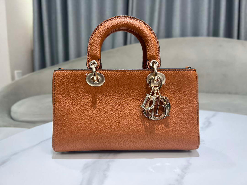 Dior M1151 Small Lady D-Sire My ABCDior Bag Dark Brandy Bull Leather