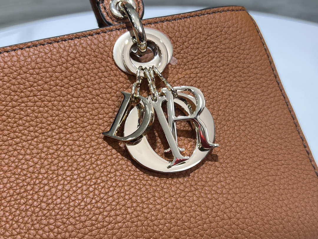 Dior M1151 Small Lady D-Sire My ABCDior Bag Dark Brandy Bull Leather - Default Title - View 4