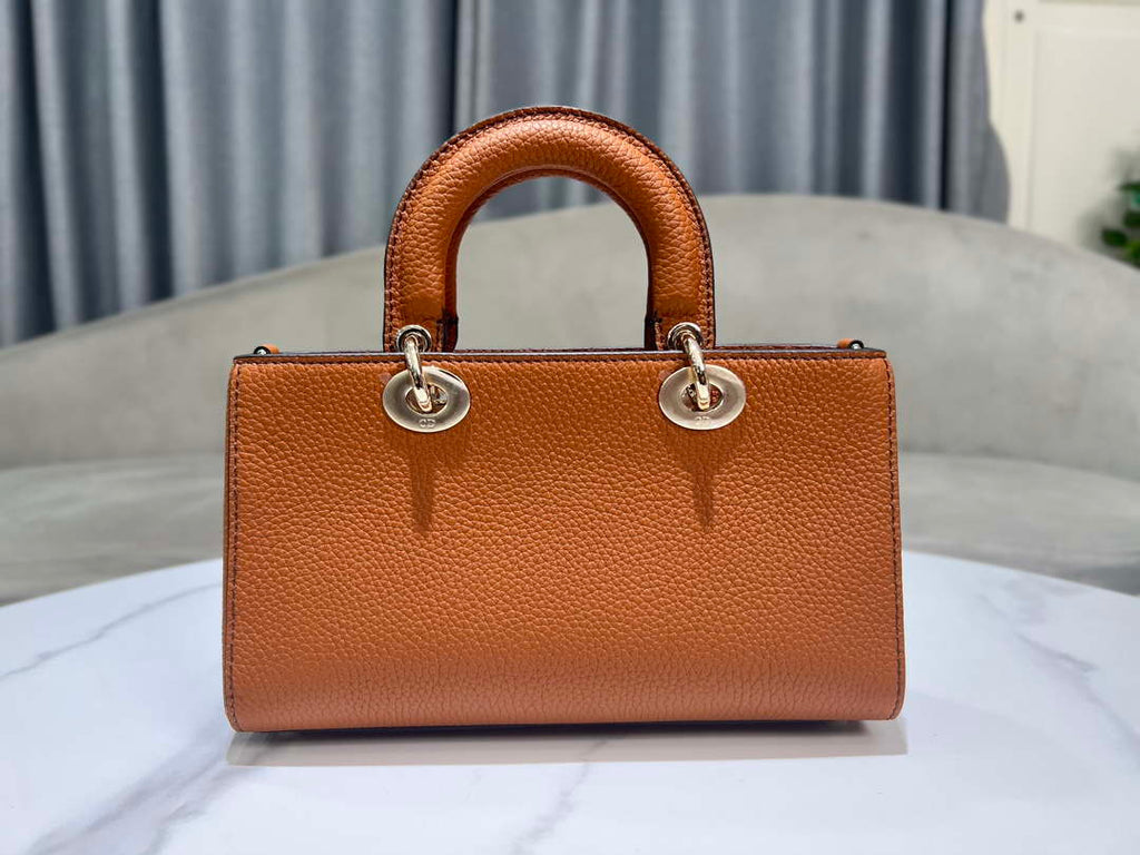 Dior M1151 Small Lady D-Sire My ABCDior Bag Dark Brandy Bull Leather