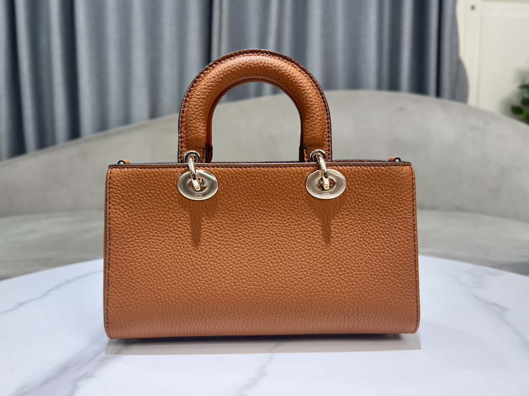 Dior M1151 Small Lady D-Sire My ABCDior Bag Dark Brandy Bull Leather - Default Title - View 5