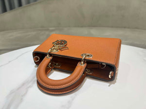 Dior M1151 Small Lady D-Sire My ABCDior Bag Dark Brandy Bull Leather - Default Title - View 6