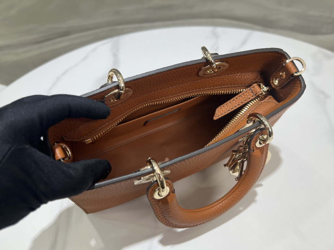 Dior M1151 Small Lady D-Sire My ABCDior Bag Dark Brandy Bull Leather - Default Title - View 8