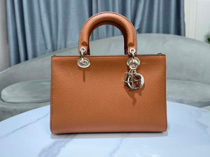 Dior M1151 Medium Lady D-Sire My ABCDior Bag Dark Brandy Bull Leather - Default Title - View 3
