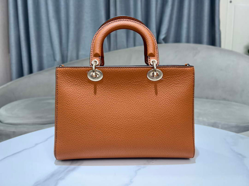 Dior M1151 Medium Lady D-Sire My ABCDior Bag Dark Brandy Bull Leather