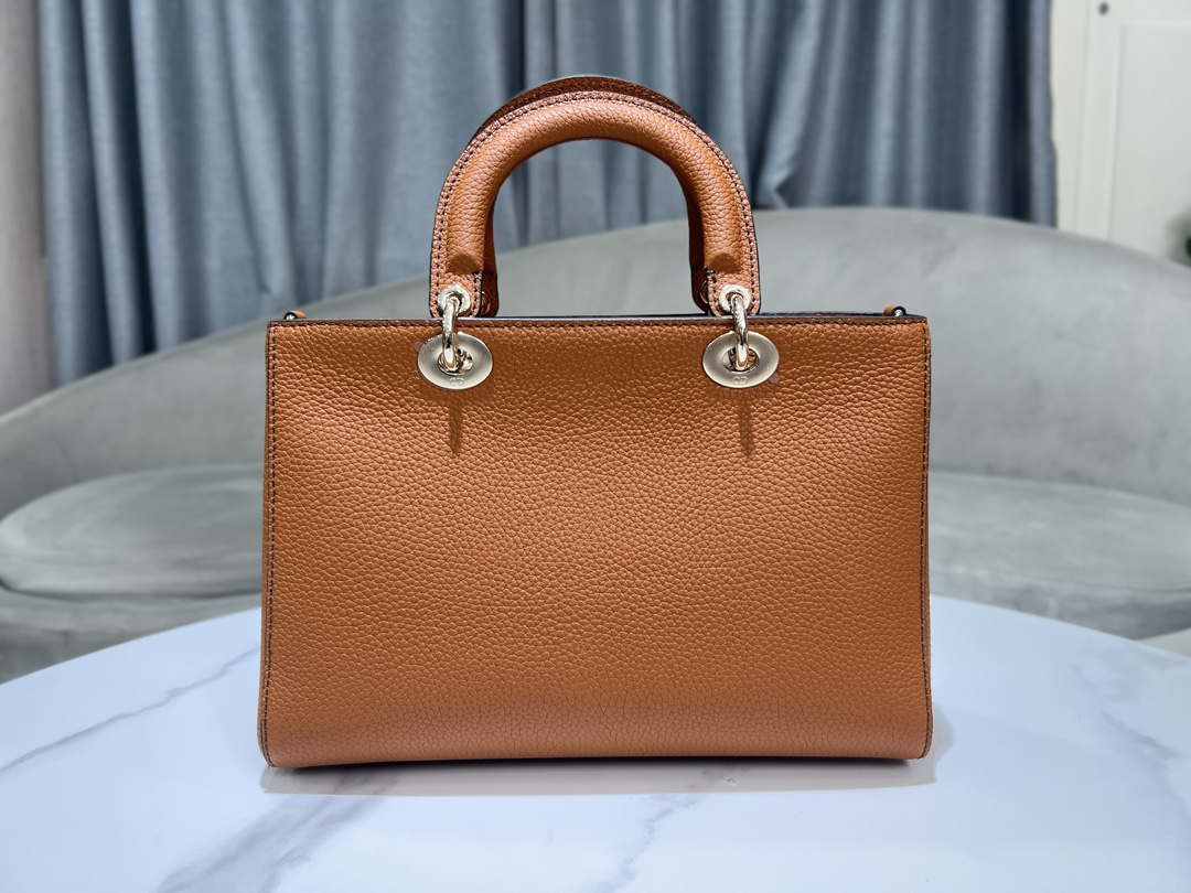 Dior M1151 Medium Lady D-Sire My ABCDior Bag Dark Brandy Bull Leather