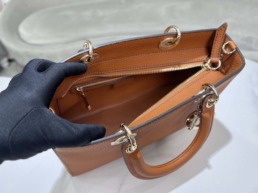 Dior M1151 Medium Lady D-Sire My ABCDior Bag Dark Brandy Bull Leather - Default Title - View 8