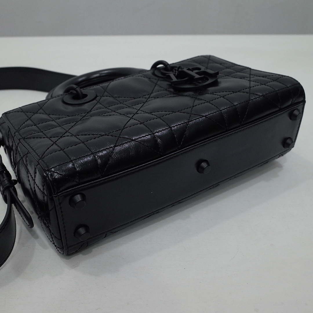 Dior M1151 Small Lady D-Sire My ABCDior Bag Black Macrocannage Crinkled Calfskin - Default Title - View 6