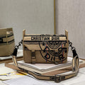 Dior Diorcamp Bag Small Model Beige Union Embroidered Jute Fabric M1241 - Default Title - View 1
