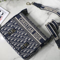 Dior M1241 Small Diorcamp Bag Blue Dior Oblique Embroidery - Default Title - View 1