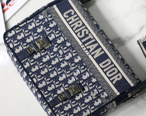 Dior M1241 Small Diorcamp Bag Blue Dior Oblique Embroidery - Default Title - View 2