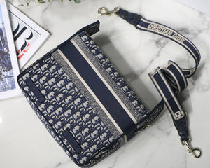 Dior M1241 Small Diorcamp Bag Blue Dior Oblique Embroidery - Default Title - View 5