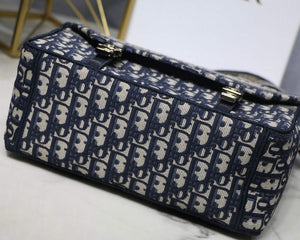 Dior M1241 Small Diorcamp Bag Blue Dior Oblique Embroidery - Default Title - View 7