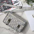 Dior M1241 Small Diorcamp Bag Gray Dior Oblique Embroidery - Default Title - View 1