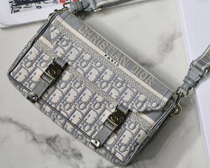 Dior M1241 Small Diorcamp Bag Gray Dior Oblique Embroidery - Default Title - View 2
