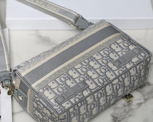 Dior M1241 Small Diorcamp Bag Gray Dior Oblique Embroidery - Default Title - View 4