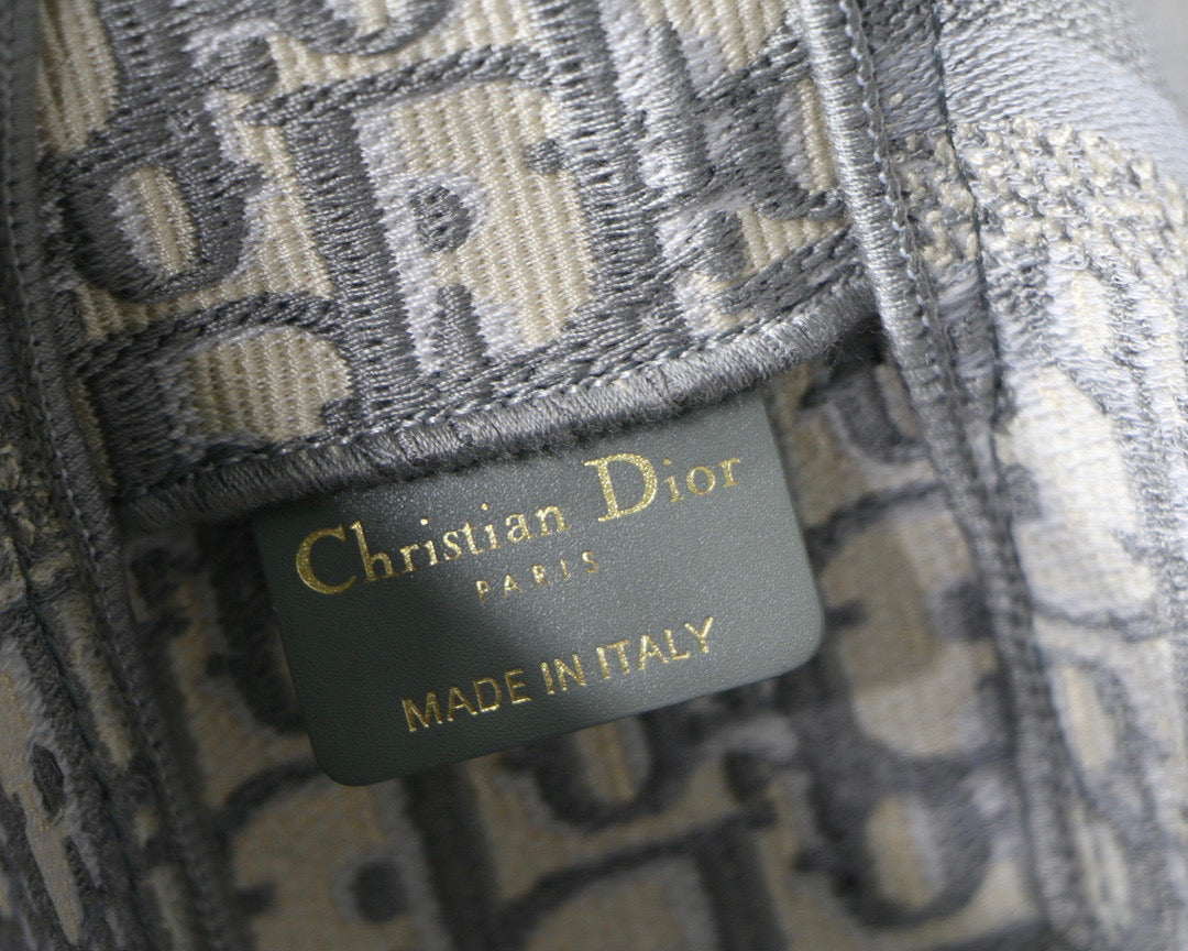 Dior M1241 Small Diorcamp Bag Gray Dior Oblique Embroidery