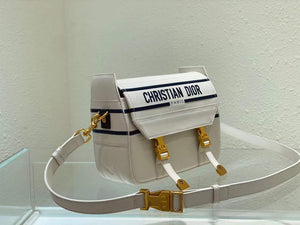 Dior M1243 Small Diorcamp Bag White and Blue Smooth Calfskin - Default Title - View 2