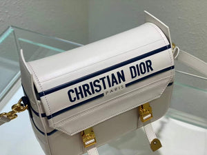 Dior M1243 Small Diorcamp Bag White and Blue Smooth Calfskin - Default Title - View 3