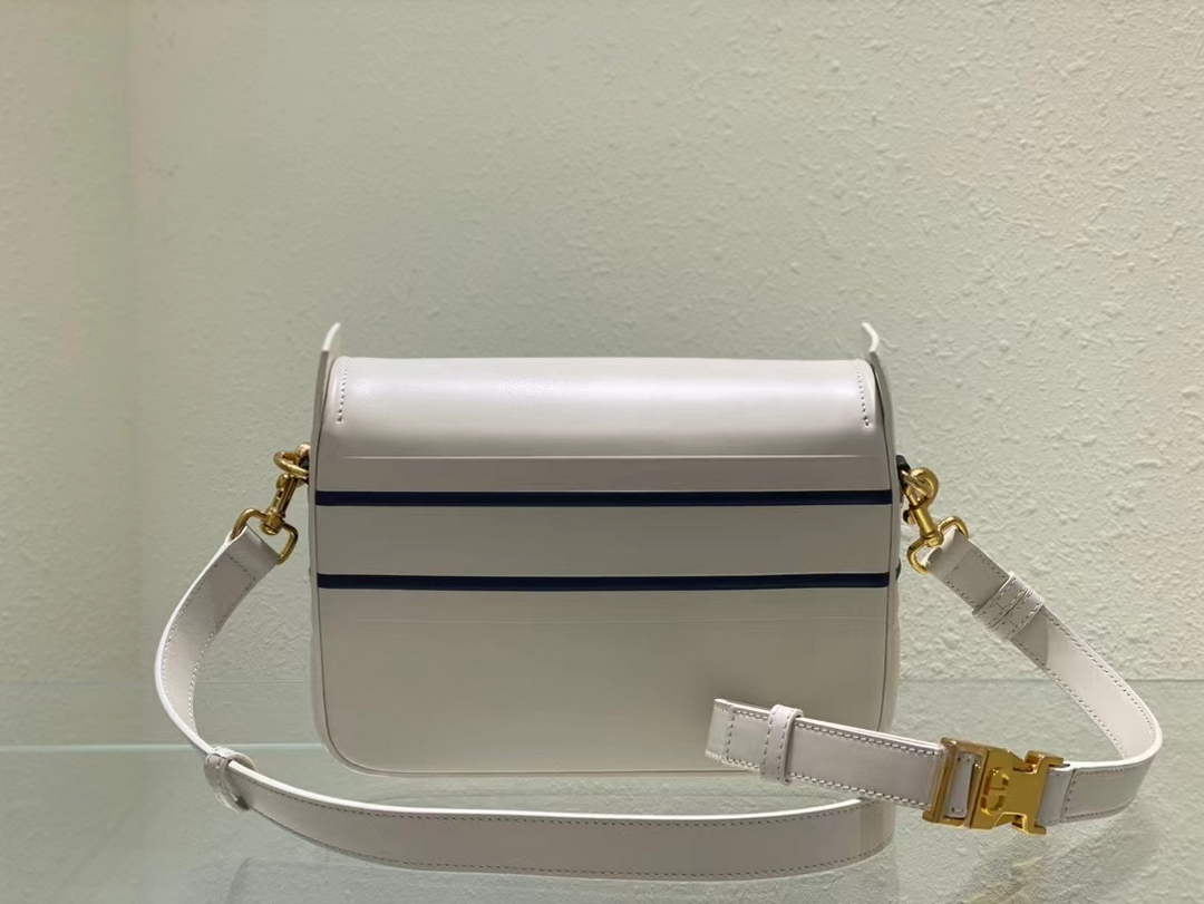 Dior M1243 Small Diorcamp Bag White and Blue Smooth Calfskin - Default Title - View 6