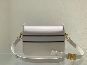 Dior M1243 Small Diorcamp Bag White and Blue Smooth Calfskin - Default Title - View 6
