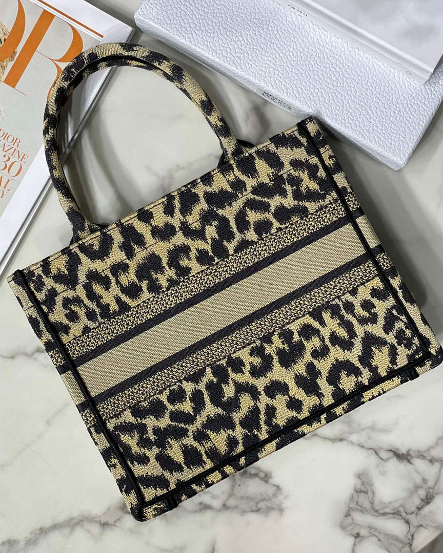 Dior M1265 Small Book Tote Beige Multicolor Mizza Embroidery