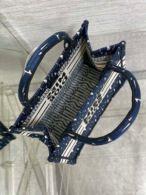 Dior M1265 Small Book Tote Blue and White Miss Dior Allover Embroidery M9638 - Default Title - View 8