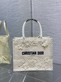 Dior M1265 Small Book Tote  Embroidery with 3D Macram¨¦ Effect M9620