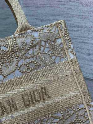 Dior M1265 Small Book Tote  Embroidery with 3D Macram¨¦ Effect M9624 - Default Title - View 3