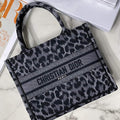 Dior M1265 Small Book Tote Gray Multicolor Mizza Embroidery - Default Title - View 1