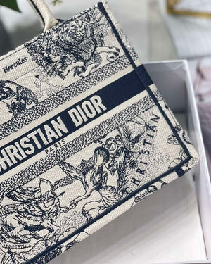 Dior M1265 Small Book Tote Latte and Black Toile de Jouy Zodiac Embroidery M9615 - Default Title - View 5