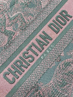 Dior M1265 Small Book Tote Pink and Gray Toile de Jouy Sauvage Embroidery - Default Title - View 2