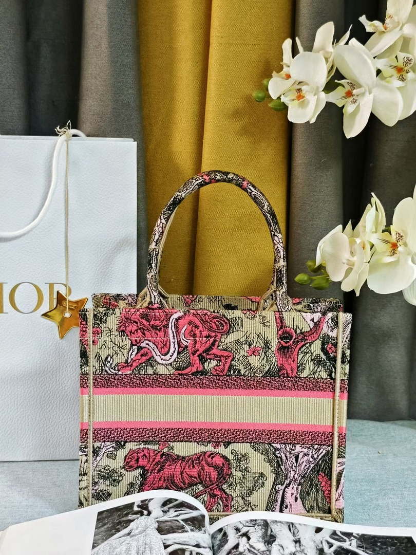 Dior M1265 Small Book Tote Toile de Jouy Embroidery M9628