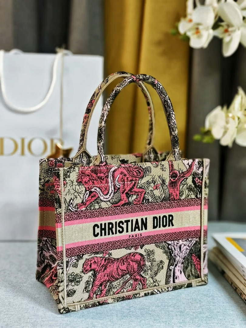 Dior M1265 Small Book Tote Toile de Jouy Embroidery M9628