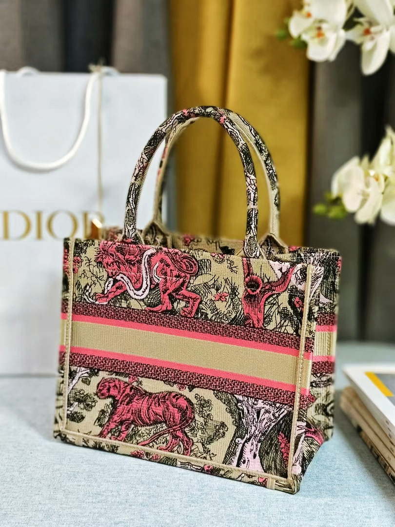 Dior M1265 Small Book Tote Toile de Jouy Embroidery M9628